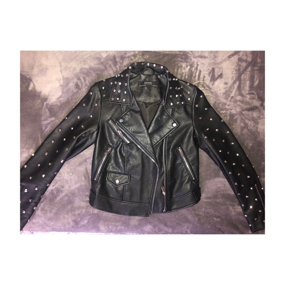 Jackets & Blazers - Studded leather moto jacket